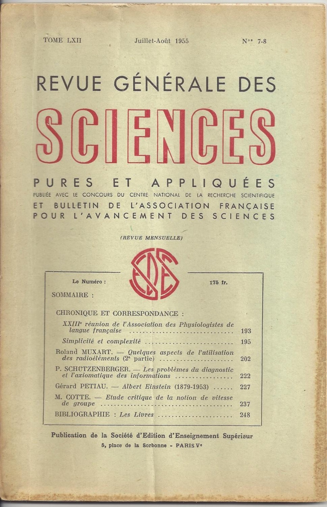 Les problèmes du
                      diagnostic et l'axiomatique des informations