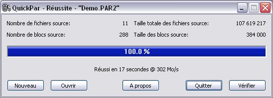 Fichiers PAR2 g�n�r�s