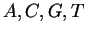 $ A,C,G,T$