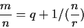 \begin{displaymath}\frac{m}{n}=q+1/(\frac{n}{r})\end{displaymath}