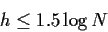 \begin{displaymath}h\leq 1.5\log N\end{displaymath}